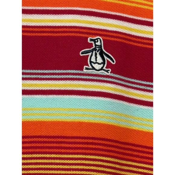 Men's Penguin Sangria Striped Golf Polo Shirt, XL - Picture 4 of 6